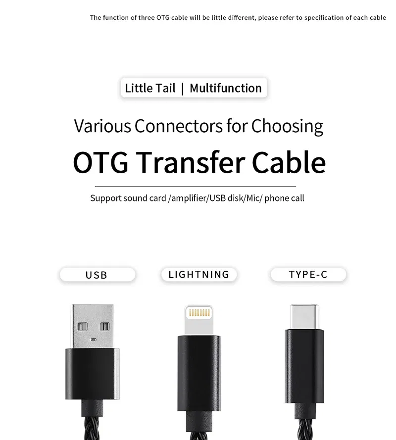 Color: Olive - JCALLY OT4 OTG multi-function adapter cable Light-ning TPYE-C USB  interface wire control for UP5 M3X UA2 ATOM LINK2 UA5 BEAM3S