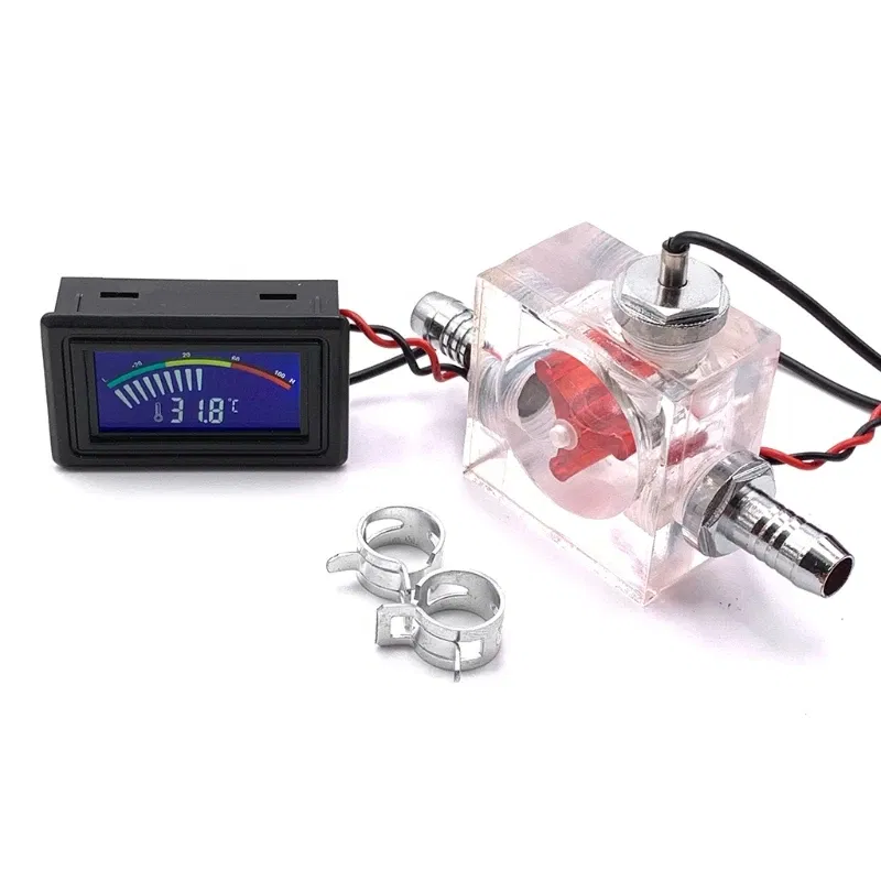 Color: RED - Three Way Flow Meter LED Thermometer for Water Cooling Liquid Cooler System Universal Computer Thermometer Dropship