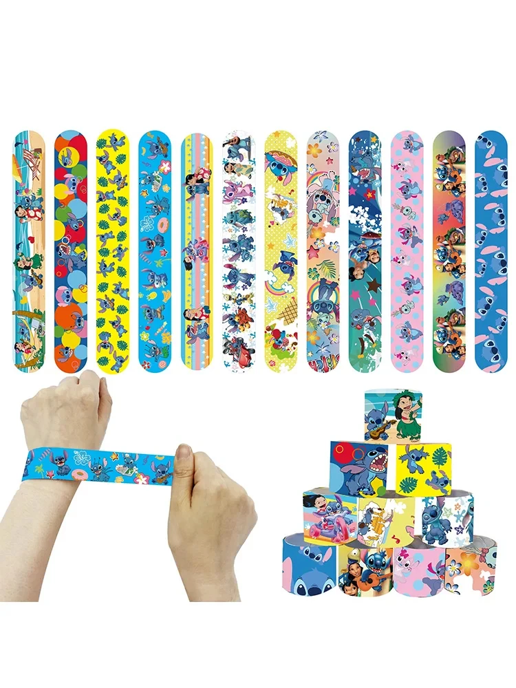 Color: DARK GRAY - Lilo Stitch Party Gift Supplies Slapping Bracelets Reusable Drinking Straws Stamp Paper Bags Stickers Ring Birthday Party Decora