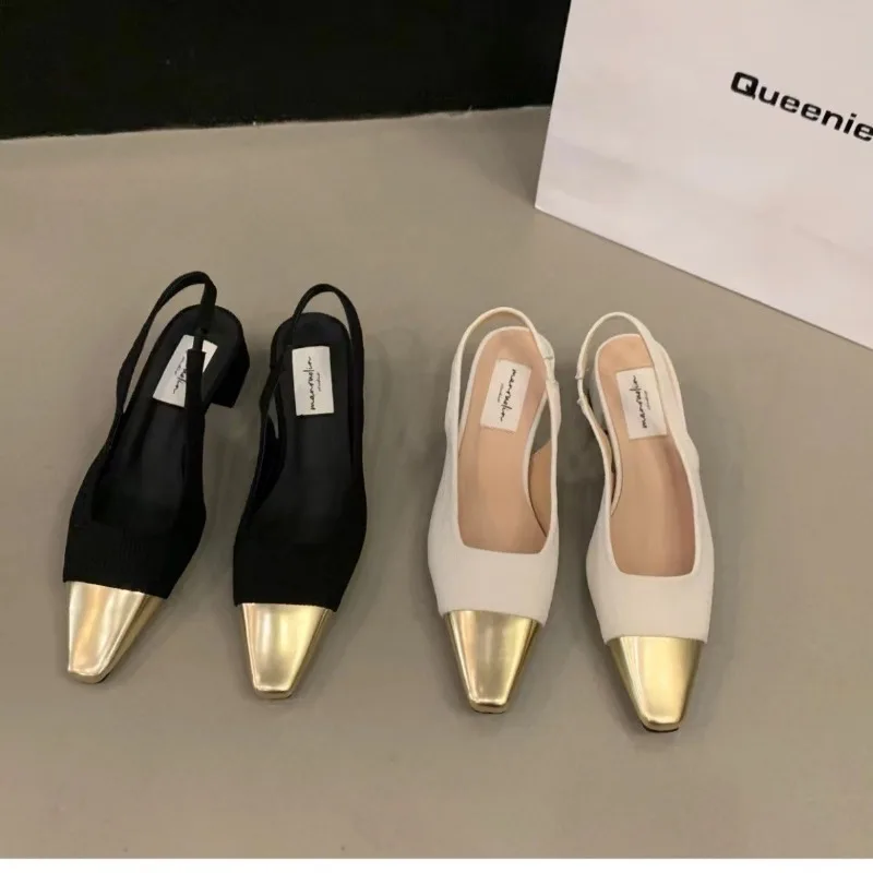 Color: Beige, Shoe Size: 39 - Fashion Women's Shoes Women's Dress Shoes Mid Heel Wedding Sandals All Matching Pointed Princess Shoes