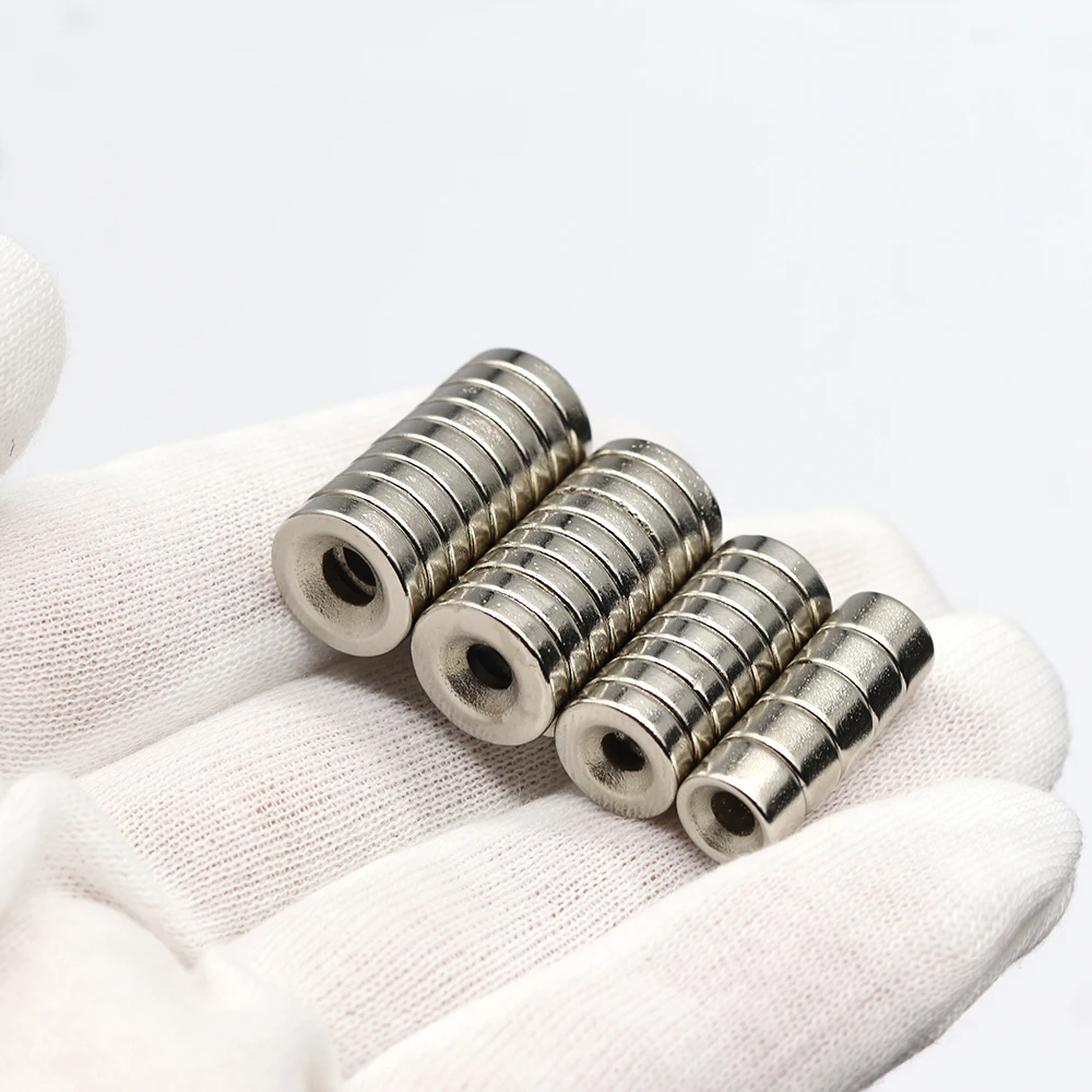 Color: Yellow, Size: 1m - Round Magnet 8/10/12/15/20/25/30mm x Hole3/4/5/6mm Neodymium Magnet N35 Permanent NdFeB Super Strong Powerful Magnets With hole