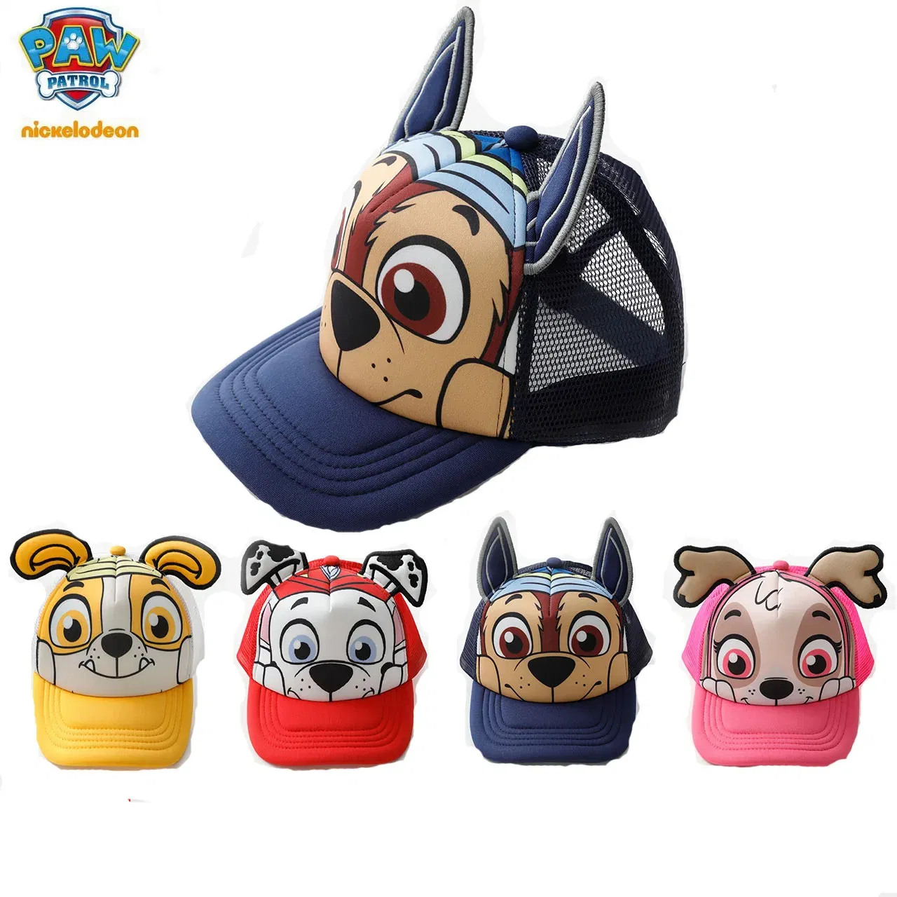 Color: Pink - Genuine Paw Patrol Cartoon Child Baseball Cap Hip Hop Mesh Sun Protection Sun Hat Boys Girls Caps Snap back Hats Sports Hat
