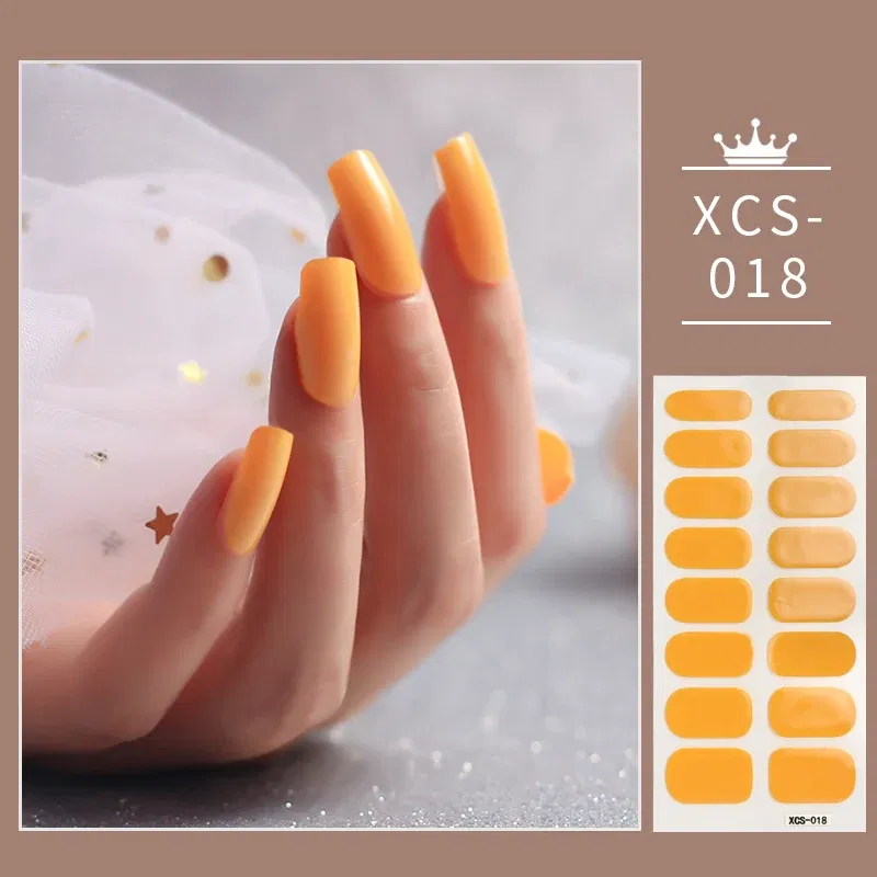 Color: Red Bronze - 1pc Nail Art Sticker Laser Shiny Sequins Polish Wraps Double Ended Adhesive Strips Fashion Stickers Manicure Decor