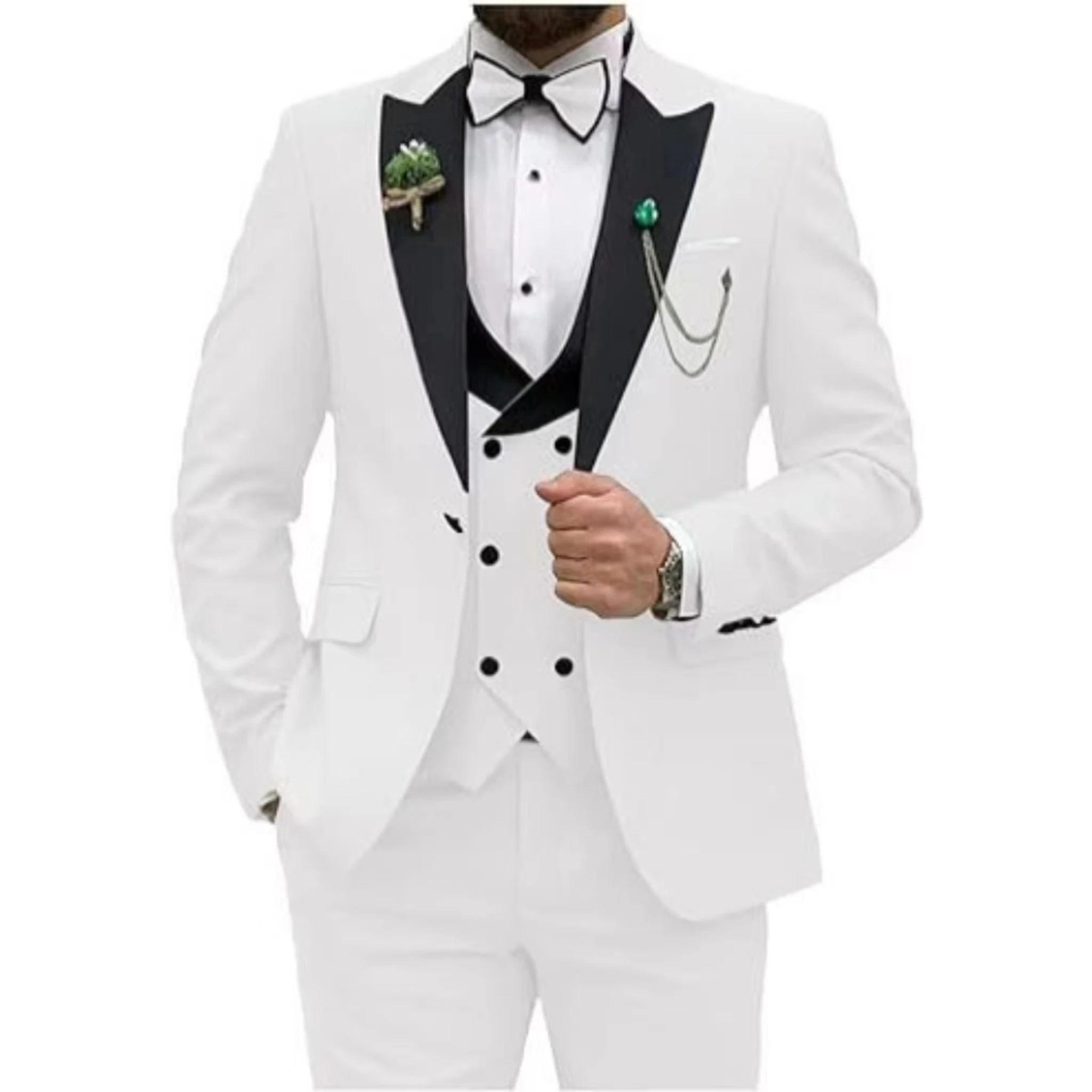 Color: ROYAL BLUE, Size: XL - Men Suit Colorful Luxury Blazer Vest And Pant Sets 3 Piece Birthday Dress Business  Prom Evening Party Costumes High Quality