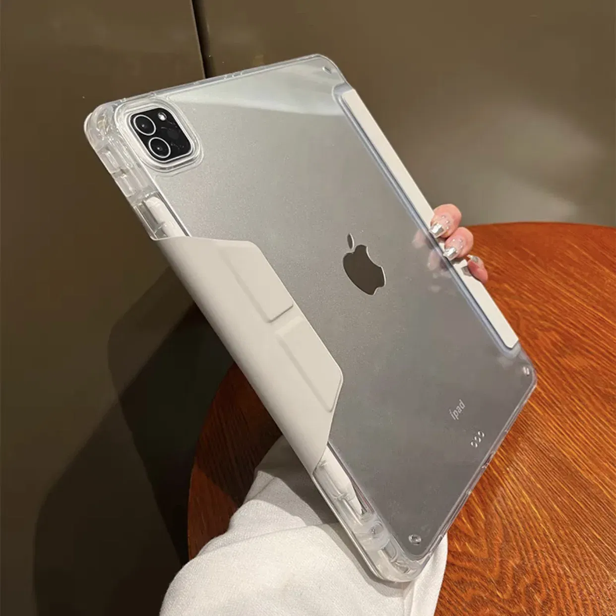 Color: GRAY, Size: Thirteen - Case Magnetic for iPad Air 11 Cover iPad Air 4 5 10th 10.9 9.7 7th 8th 9th Gen 10.2 3 pro 10.5 11 With Y-Shaped Fold Clasp Funda