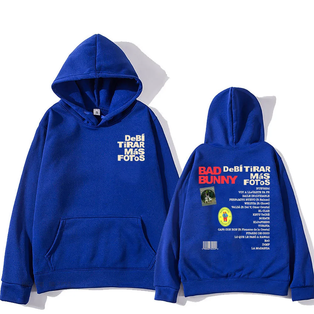 Color: army green, Size: XS - Unisex Streetwear Bad Bunny DTMF Hoodies 2025 New Album Deb?­ Tirar Más Fotos Printing Sweatshirts Winter Comfortable Male Hoodie