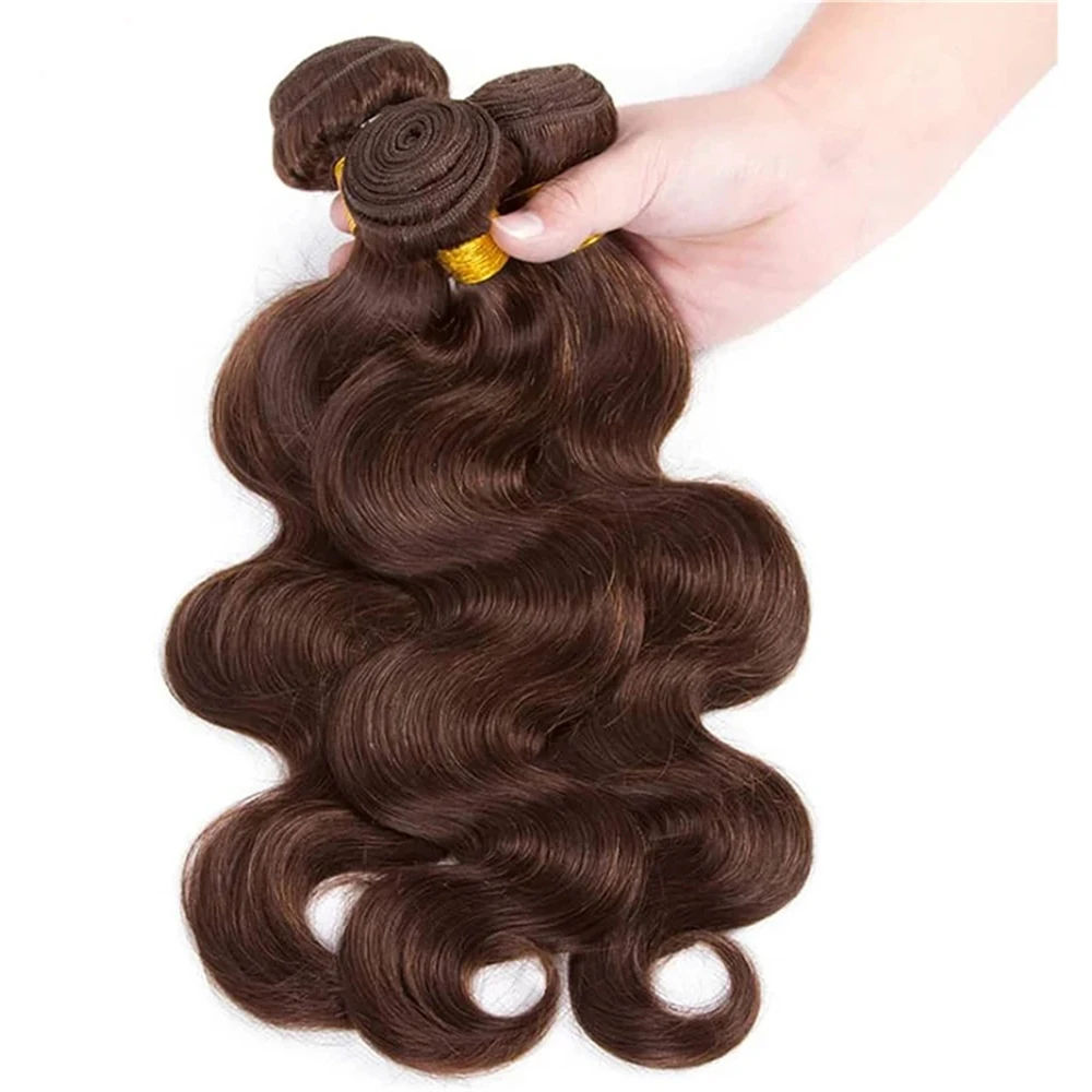 Bulk Buy: 3Pcs/Lot, Material Grade: Remy Hair, Length: 8 8 10 - Brown Body Wave Bundles 100% Human Hair #4 Colored Brazilian Remy Hair Extensions Weave 3 PCS/Lot 30 Inch Raw Human Hair Bundles