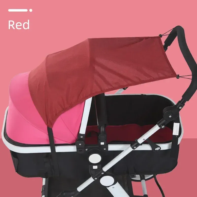 Color: Red - Universal Baby Stroller Accessories Sun Shade UV Protection Sunshade Carriage Canopy Cover for Prams Infants Car Seat Sun Visor