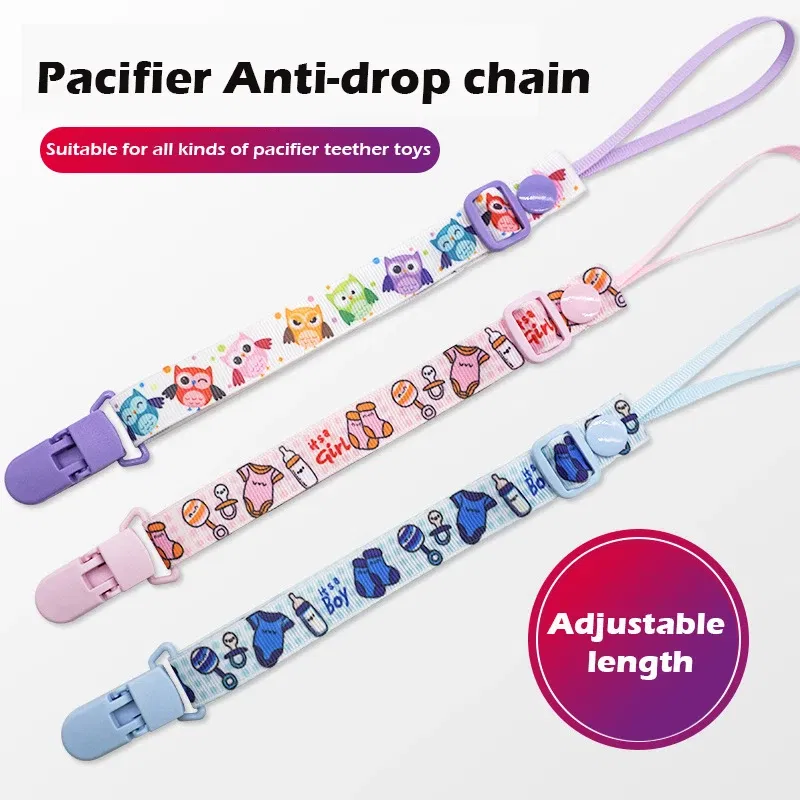 Color: Light Blue, Ships From: CHINA - 1pcs Adjust Baby Pacifier Clip Chain Ribbon Dummy Holder Chupetas Soother Pacifier Clips Strap Nipple Holder for Infant Feeding