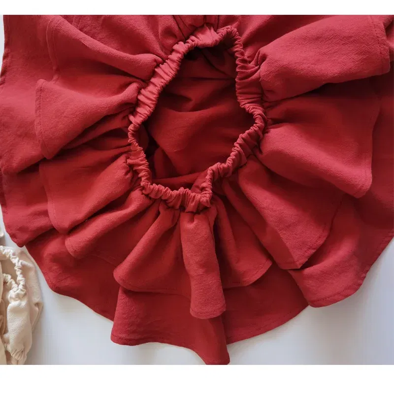 Color: PURPLE, Kid Size: 3T?€?€·?¤–运动?‰ - Double Layers Ruffles Lace Baby Skirt Pants Summer Cotton Linen Kids Pettiskirt Toddler Dancing Wedding Clothing Tutu Skirt