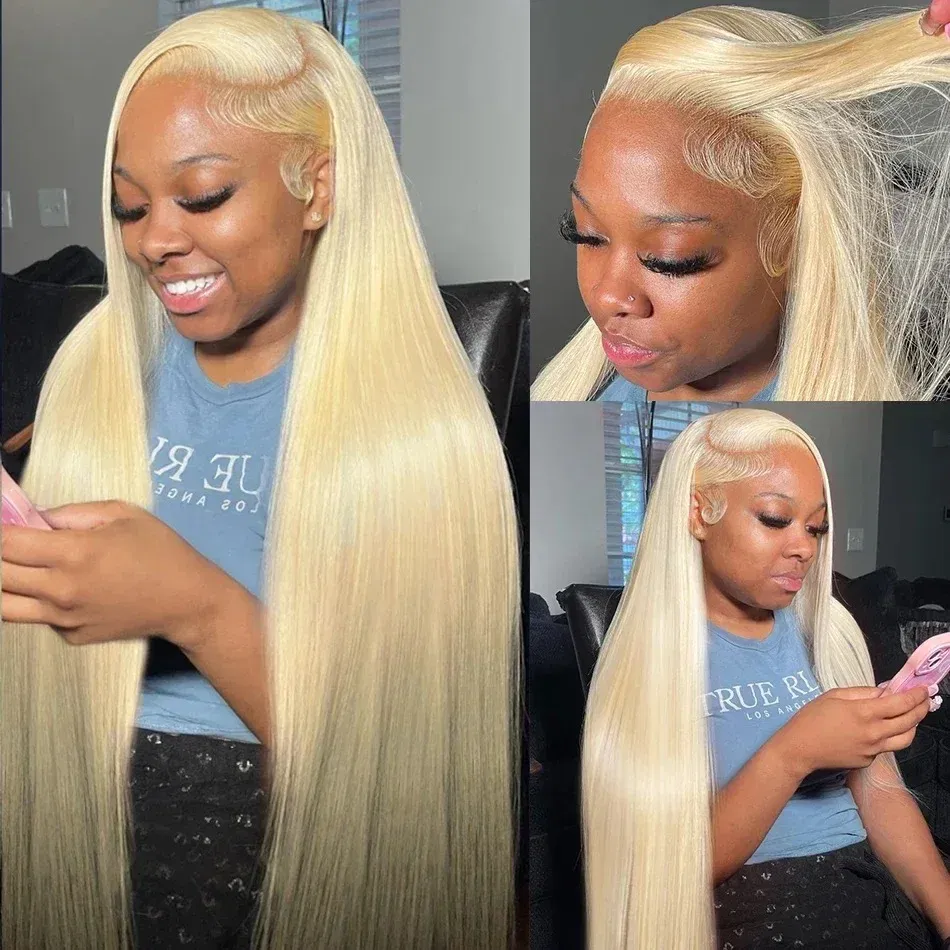 Hair Color: #16, Stretched Length: 8inches, Density: 250%, Ships From: CHINA - Blonde 613 Hd Lace Frontal Wig 13x6 13x4 Transparent Hd Lace Front Wig 30 Inch Brazilian Bone Straight Colored Human Hair Wigs