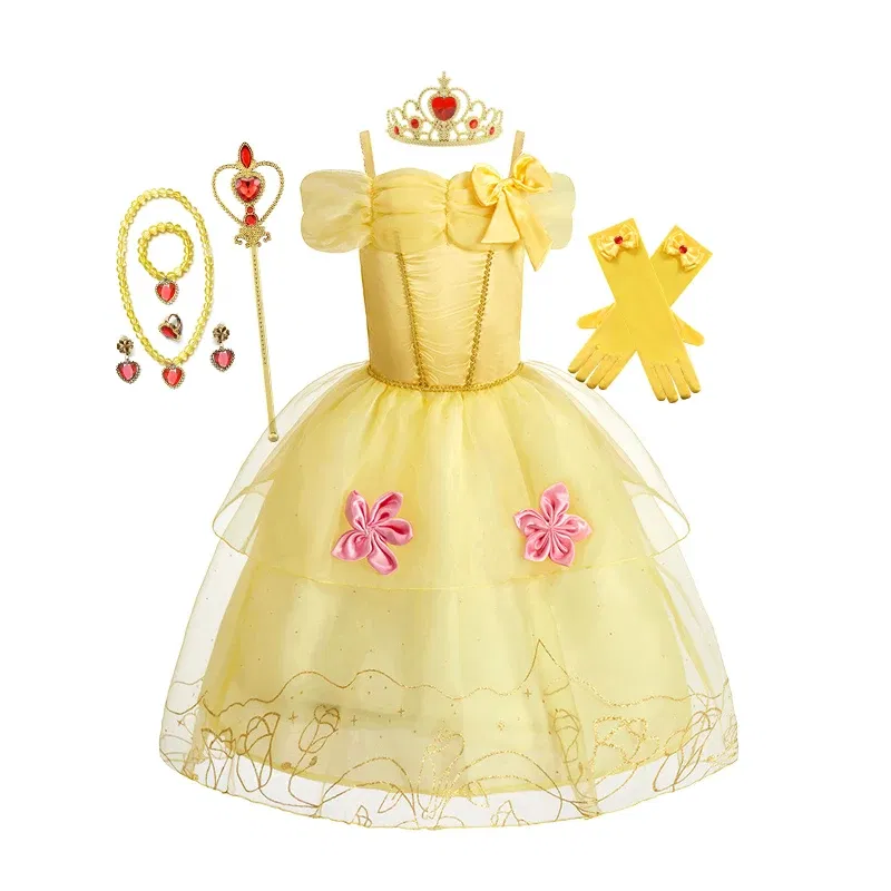 Color: PURPLE, Kid Size: 14 - Disney Deluxe Elegant Rapunzel Princess Ball Gown Fancy Birthday Party Dress Cinderella Vestidos Costume Play Carnival Apparel