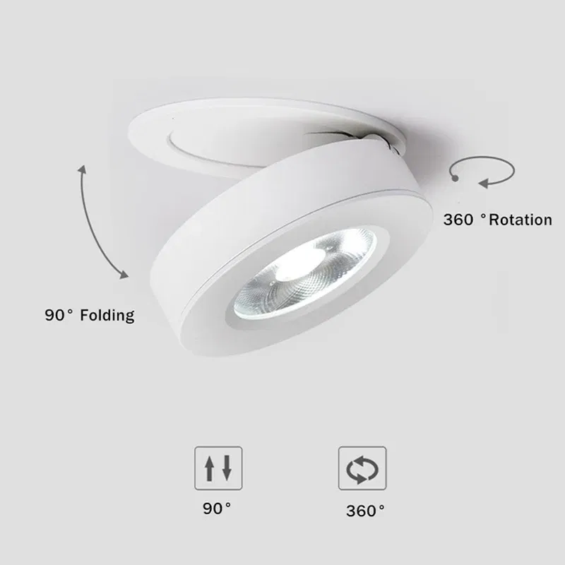 Body Color: PURPLE, Emitting Color: changeable - 3 Colors Slim Ceiling Lamp Ceiling Light LED Foldable 360 Recessed Surface Mounted Spotlight for Hallway Gallery Display Living