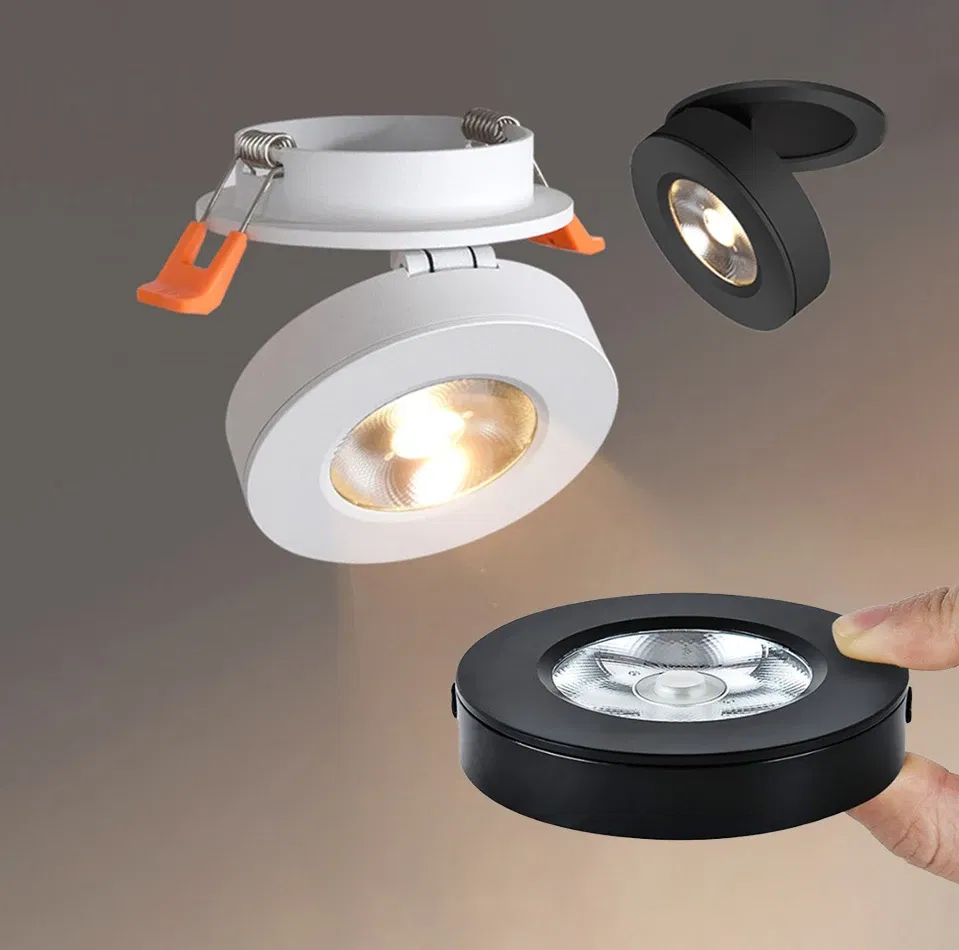 Body Color: PURPLE, Emitting Color: changeable - 3 Colors Slim Ceiling Lamp Ceiling Light LED Foldable 360 Recessed Surface Mounted Spotlight for Hallway Gallery Display Living