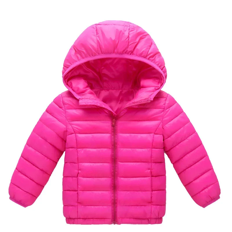 Color: Blue, Kid Size: 3T - Boys Girls Autumn Down Coats Kids Winter Windproof Jackets Children Solid Color Hooded Outerwear Teenager Fashion Warm Clothing