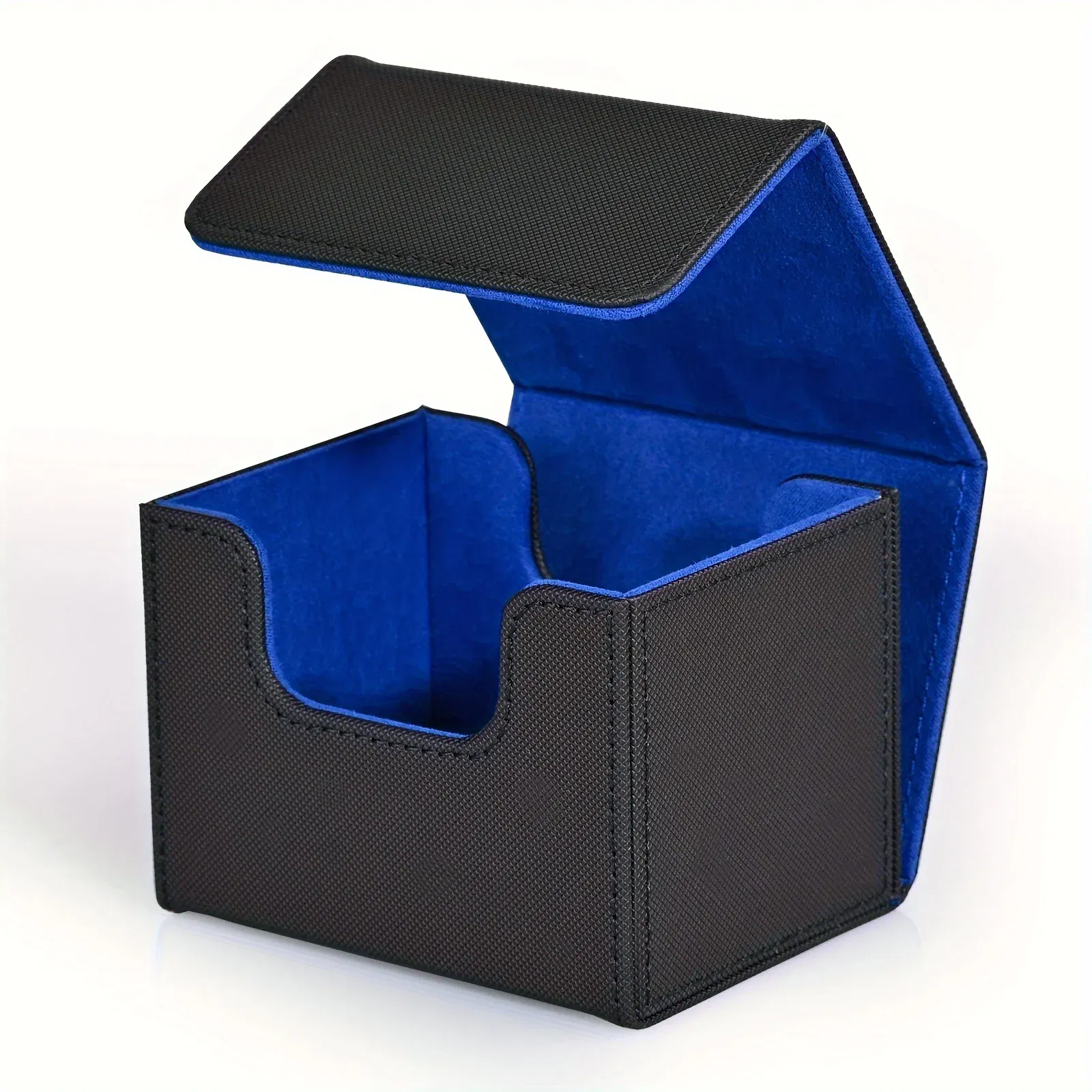 Color: Yellow - Card Deck Box , Card Storage Box Fits 100 single  Sleeved Cards, PU Leather Strong Magnet Card Deck Case for TCG Cards