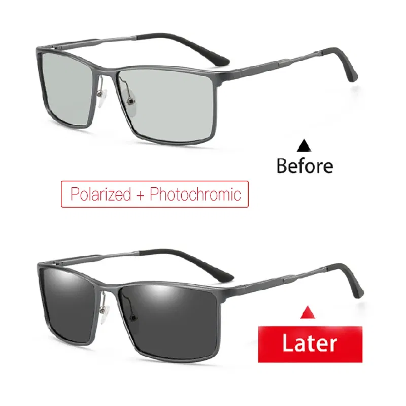 Lenses Color: Yellow, Frame Color: Blue - Men's sunglasses myopia with diopter polarized  prescription glasses UC400 retro anti-glare driving goggles square black shades
