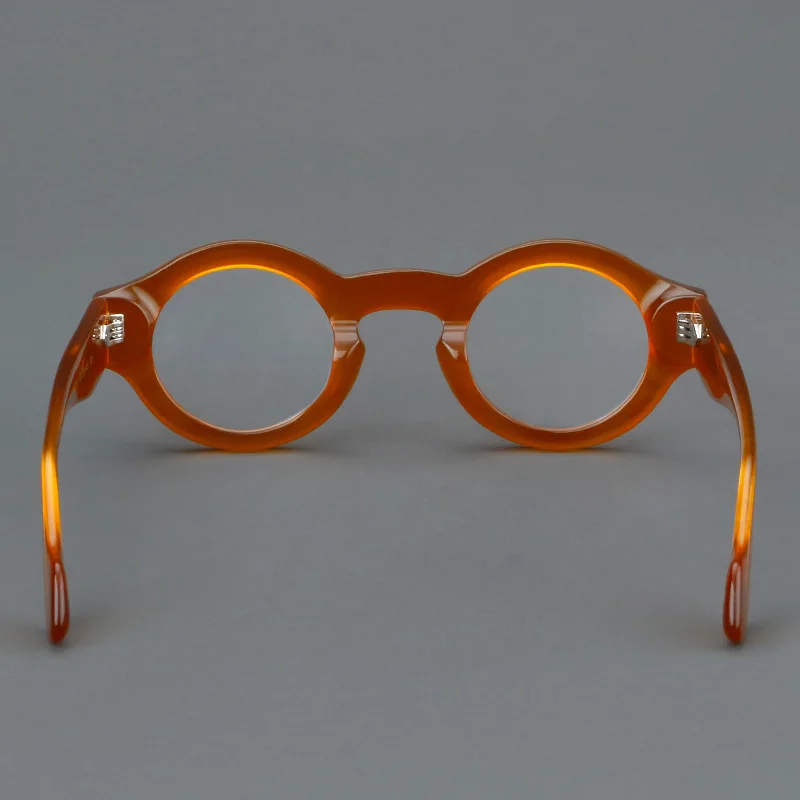 Frame Color: green, Eye Prescription: +125 - VCKA Round Acetate Reading Glasses Frame Retro Men Prescription Anti-blue discolor Women Custom Optics Retro Eyewear +0.50to +10