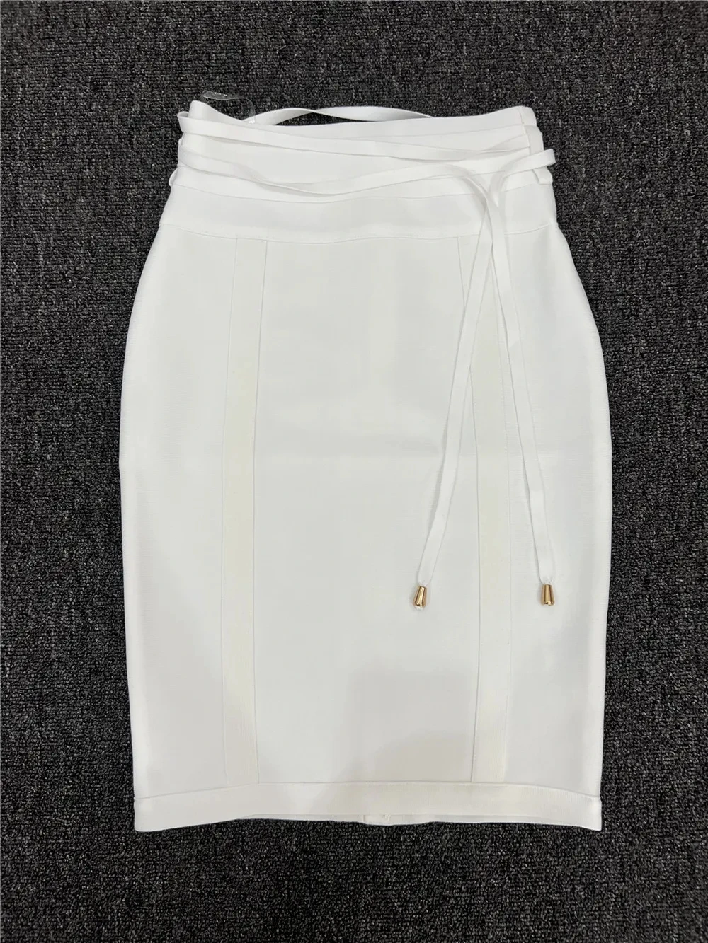Color: black, Size: S - 4 Colors Women Hot Pink Black White Bodycon Bandage Skirt Designer High Street Party Club Pencil Skirt 55cm