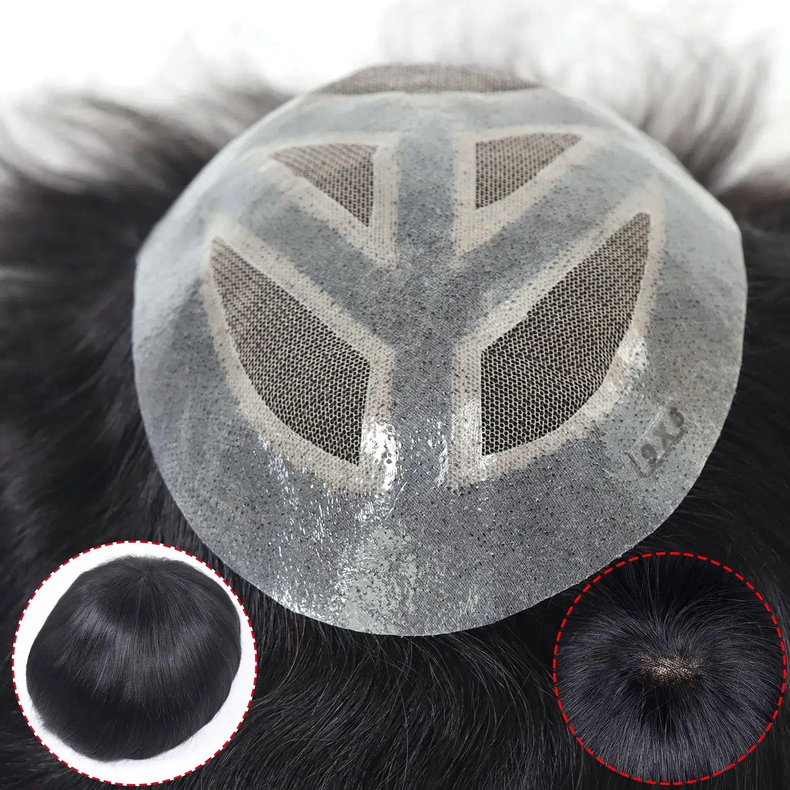 Toupee Color: 20R#, Length: 6 inches, Toupee Size: 7x9 - 6*8/ 6*9/ 7*10/8*10 Lace With PU Toupee Men Breathable French Lace Front Men's Wig Human Hair Toupee Men's Replacement Systems