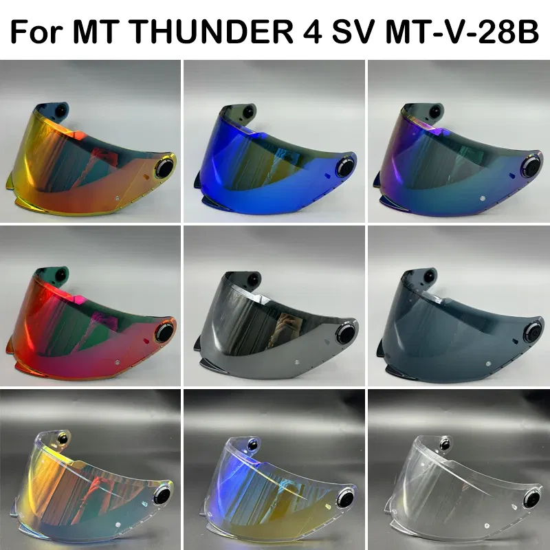 Color: champagne - MT Helmet Visor Shield for THUNDER 4 SV Sunscreen Capacete Windshield Uv Protection Motorcycle Replace Extra Lens MT-V-28B