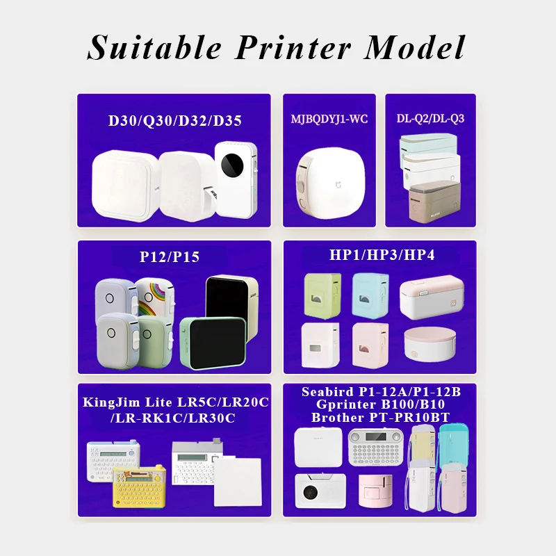 Color: LC - 3pcs 15mm x7m Continuous Label Paper fit for P12 P15 Phomemo D30 Q30 Printer Waterproof Self Adhesive Thermal Printer Sticker