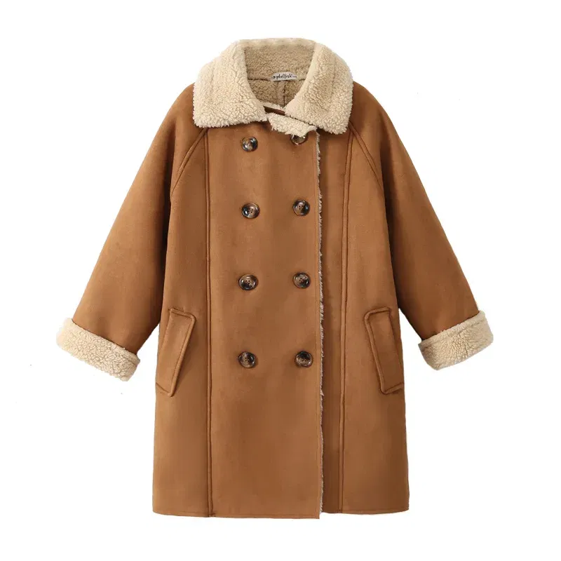 Color: Blue, Kid Size: 4 - Winter Girls Wool Coat Long Double-faced Tweed Overcoat for Kids Fashion Casual Grey 10 12 14 Years Teenage Children Outerwear