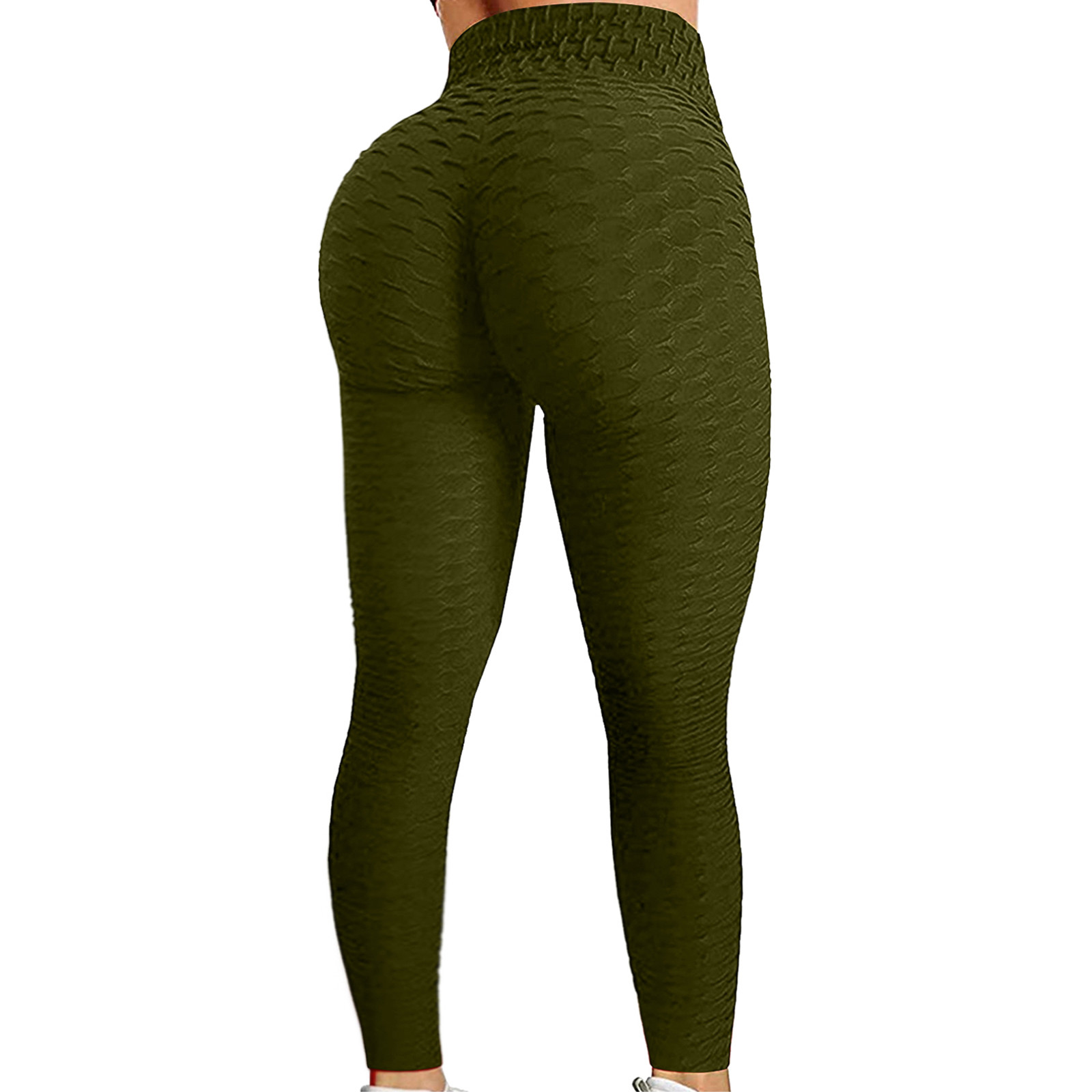 Color: army green, Size: XXXL - Women's Bubble Hip Lifting ExerciseYoga Pants Women  Fitness Running High Waist Gym Fitness Sports Flared Pant  Dance Trouers