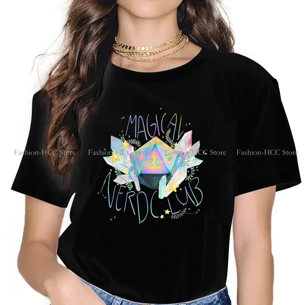Color: WHITE, Size: S - Magical Nerd Club Style Polyester TShirt DND Game Comfortable Creative Gift Idea T Shirt Stuff
