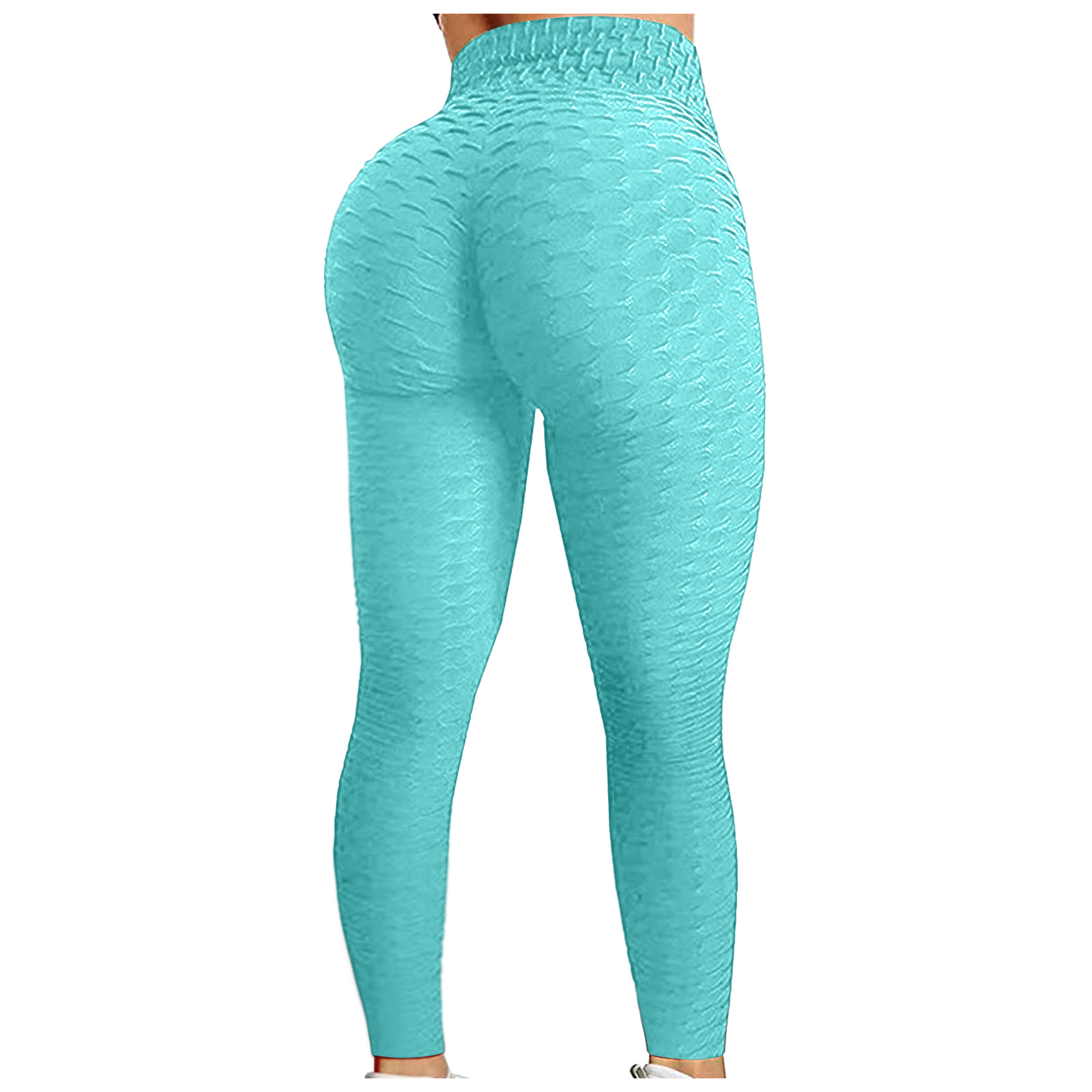Color: WHITE, Size: M - Women's Bubble Hip Lifting ExerciseYoga Pants Women  Fitness Running High Waist Gym Fitness Sports Flared Pant  Dance Trouers