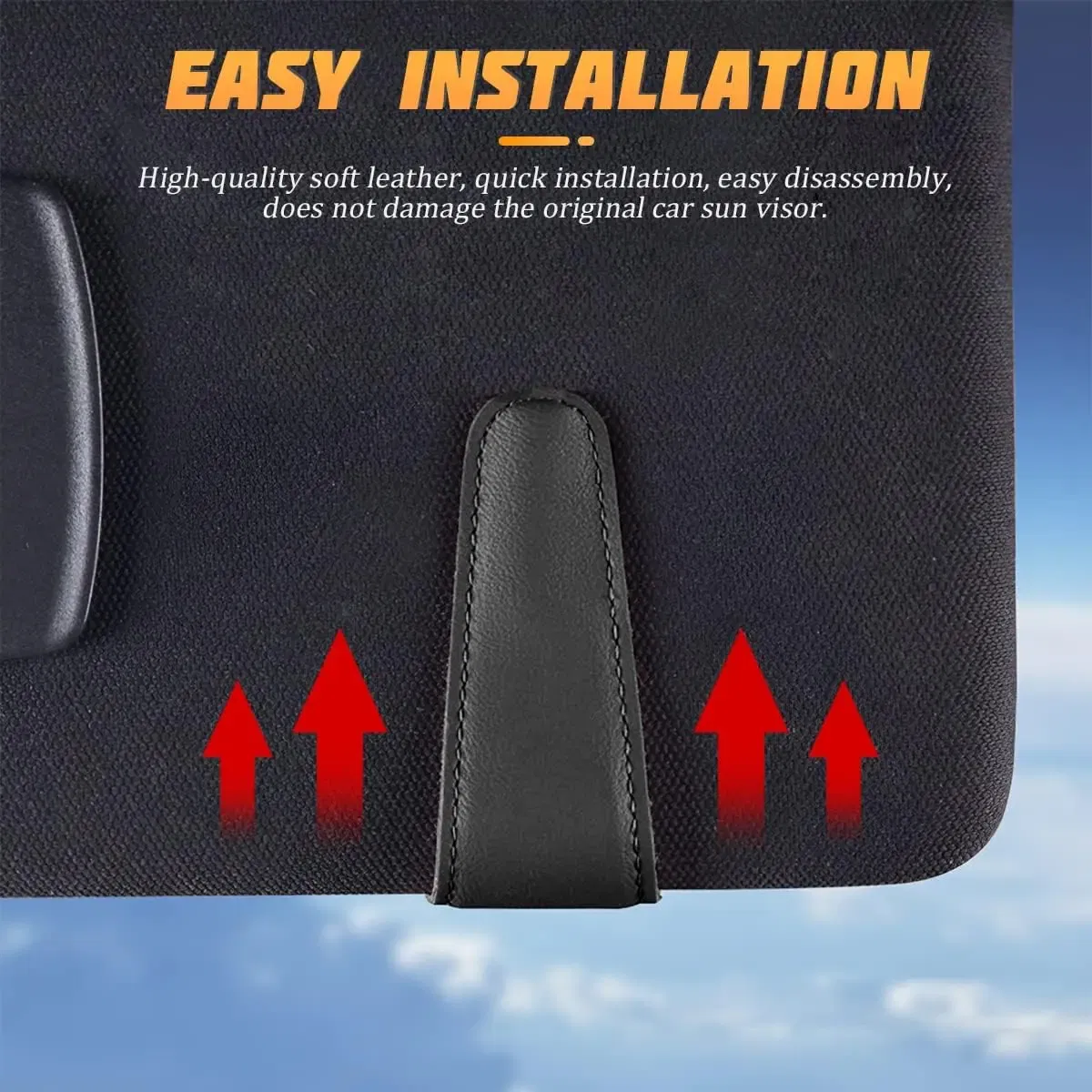 Color Name: Blue - Sunglasses Holders for Car Sun Visor, Leather Eyeglasses Hanger Mounter, Magnetic Glasses Holder and Ticket Card Clip