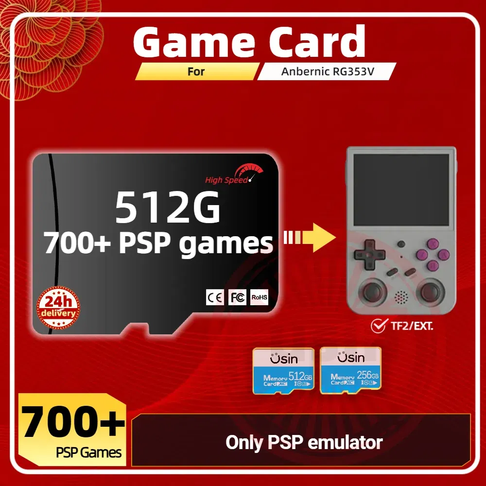 Color: Sky blue, Ships From: CHINA - Game Card For Anbernic RG353V RG353VS Memory TF Plug&Play Pre-install Retro Games PSP PS1 SD portable High Speed Card 1Tb 512G