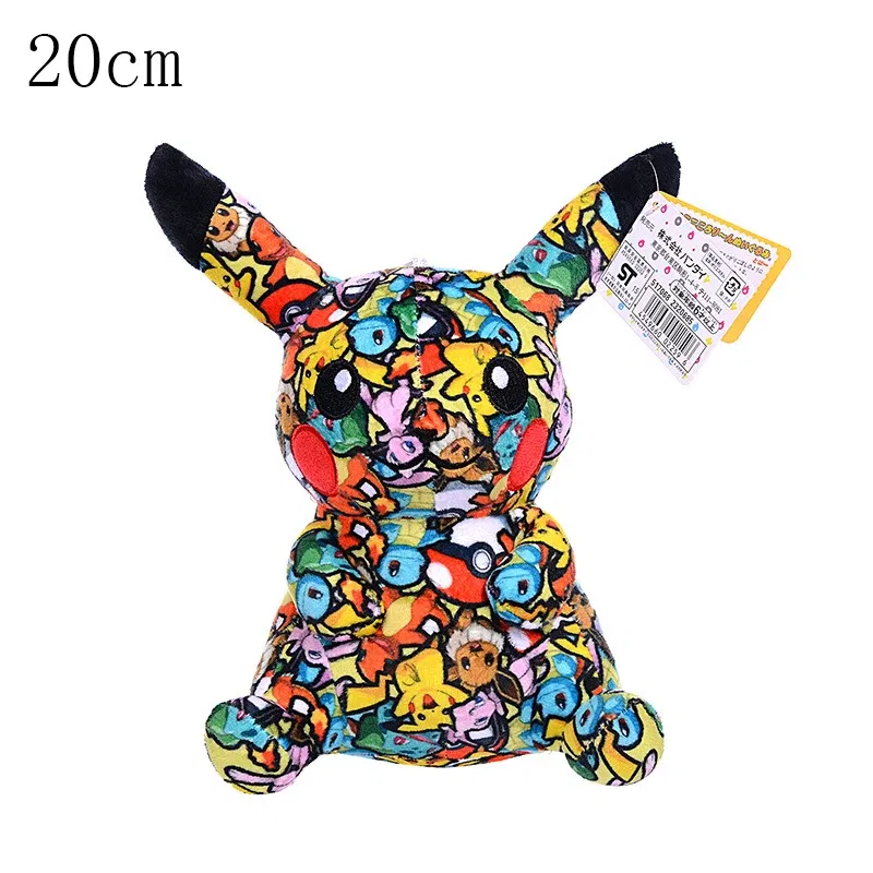 Color: MAROON - Cute Pokemon Plush Toy Pikachu Rowlet Charizard Larvitar Squirtle Slowpoke Dratini Spinda Soft Stuffed Doll Kids Christmas Gift