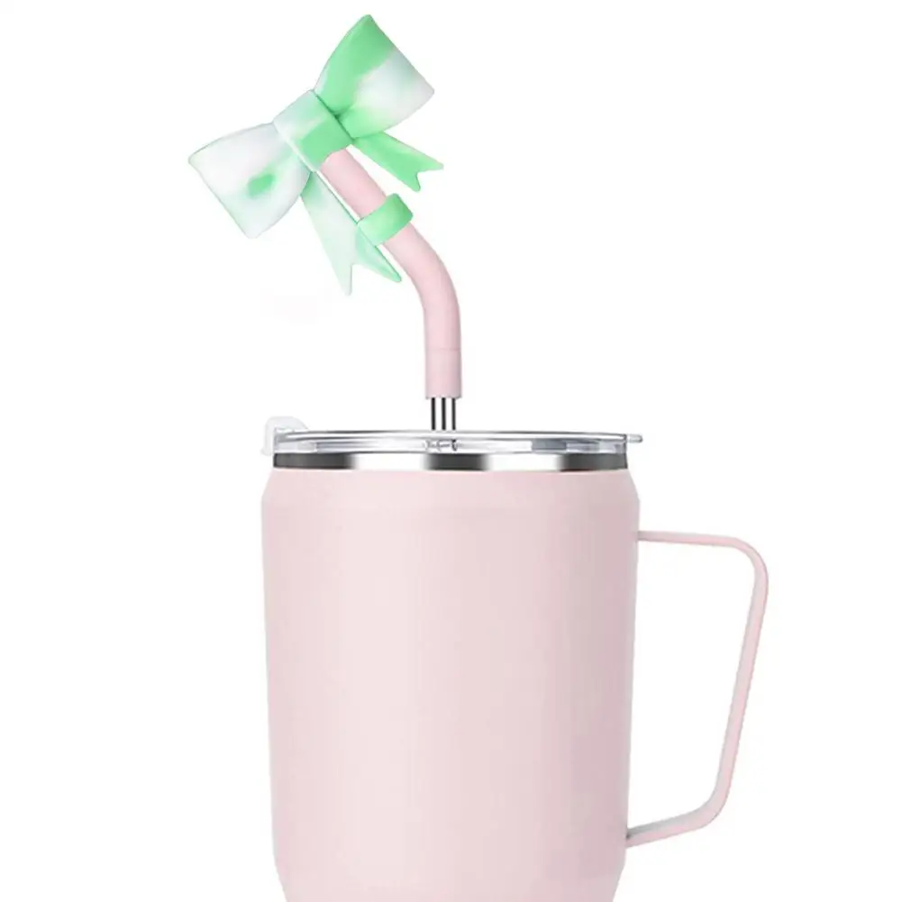Color: Dull, Ships From: CN - Bow Straw Cap Covers Toppers Silicone Accessories For Stanley Cups 30&40 Oz Tumbler And With 1pc Protective Boot ?»?