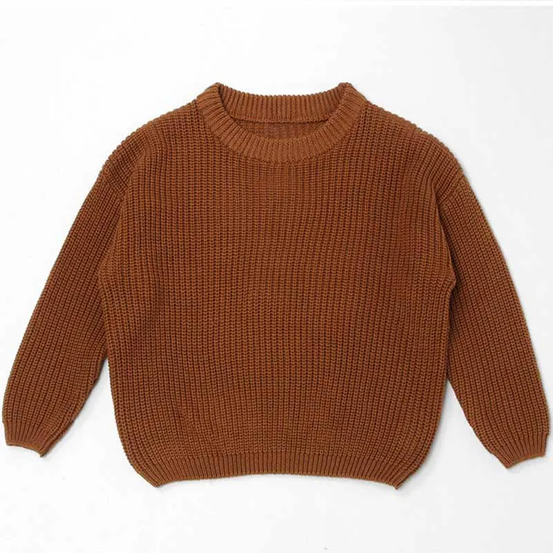 Color: Brown, Size: XS, Age Range: 0-3M - Personalized sweaters for cherished babies.Celebrate your little one's name with unique, custom-made thick knitted sweaters