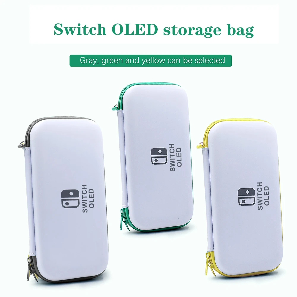 Color: Silver - Case Kit For Nintend Switch OLED Console Carrying Case Protective Pouch Hard Shell Clear Cover For Switch Oled WIth Film Glass
