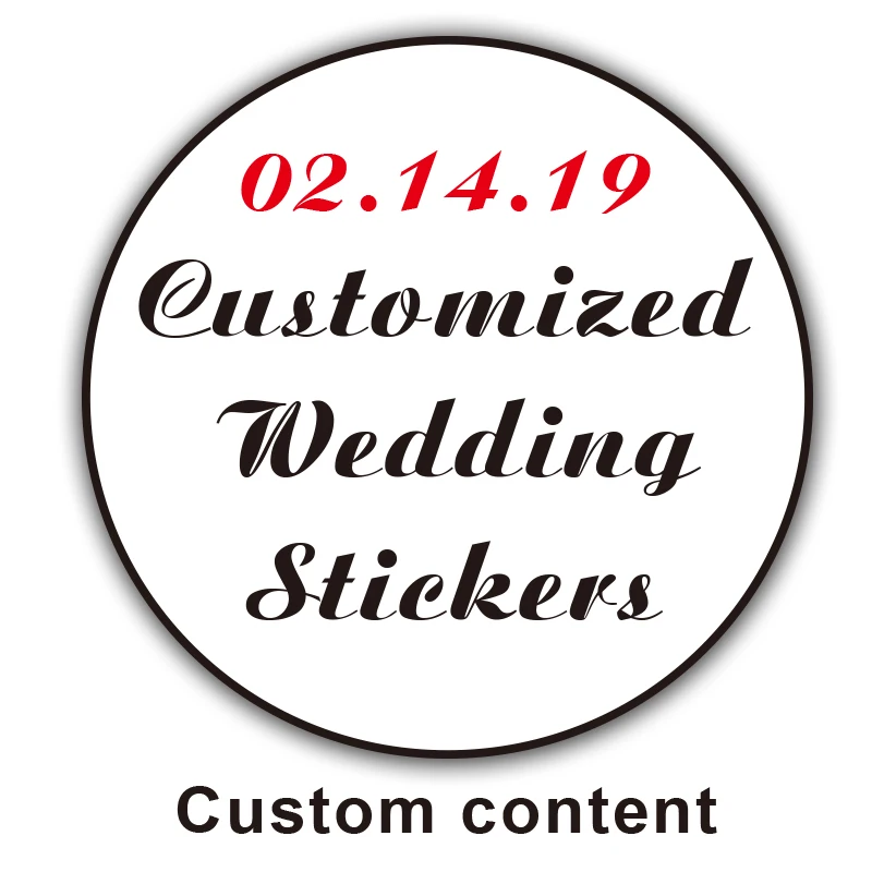 Color: Light Black - 100PCS 3-10cm Custom LOGO Wedding Sticker Personalized Design Your Label Candy Gift Box Birthday Party Seal Sticker Self-adhesiv