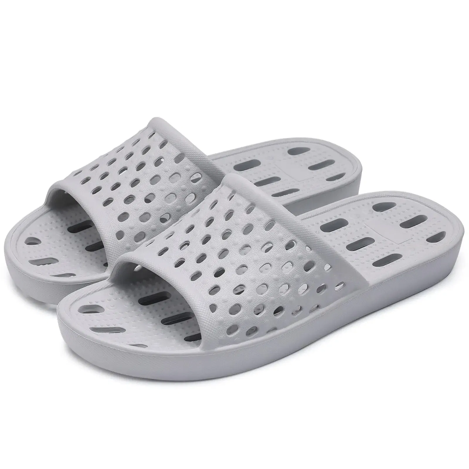Color: DEEP BLUE, Shoe Size: 39 - Pallene Summer New Shower Shoes For Women Quick Dry Pool Sandals With Drain Holes Bathroom Slides Lightweight EVA Home Slippers