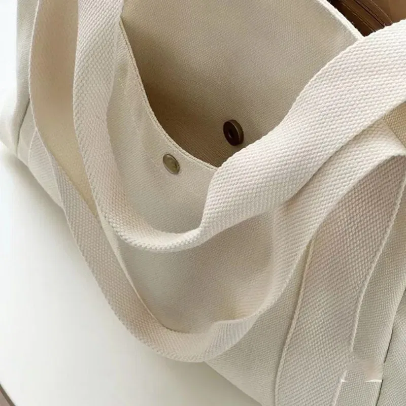 Color: Khaki - Large Capacity Canvas Tote Bags For Work Commuting Carrying Handbag College Style Student Outfit Book Shoulder Bag Women Bags