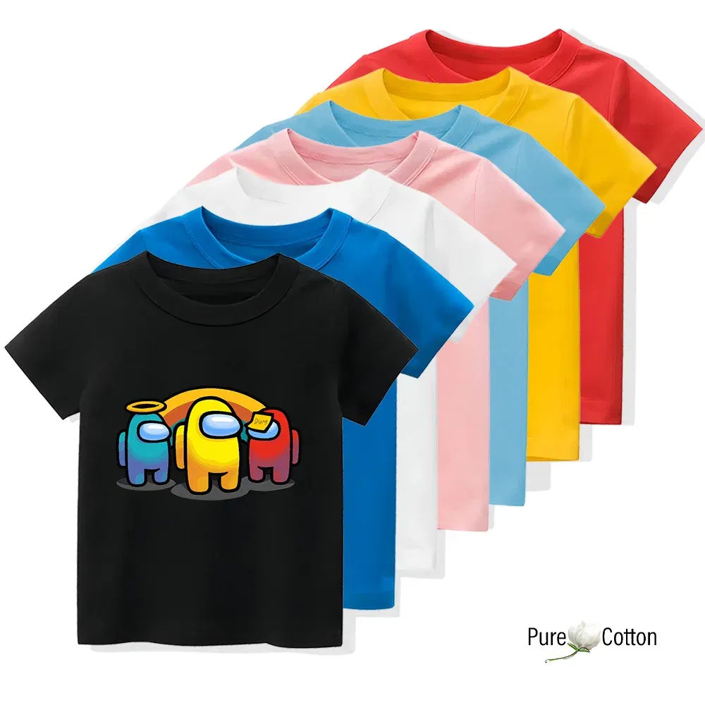 Color: Yellow, Kid Size: 2T - Summer trend wear with many anime patterns sunscreen printing close to the skin cool 4-12 years old children delicate line unifo