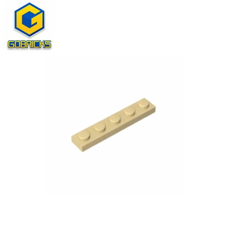 Color: Wood - Gobricks GDS-90026 Plate 1 x 5 compatible with lego 78329 Technical gifts Assembles Building Blocks Liftarm Modified
