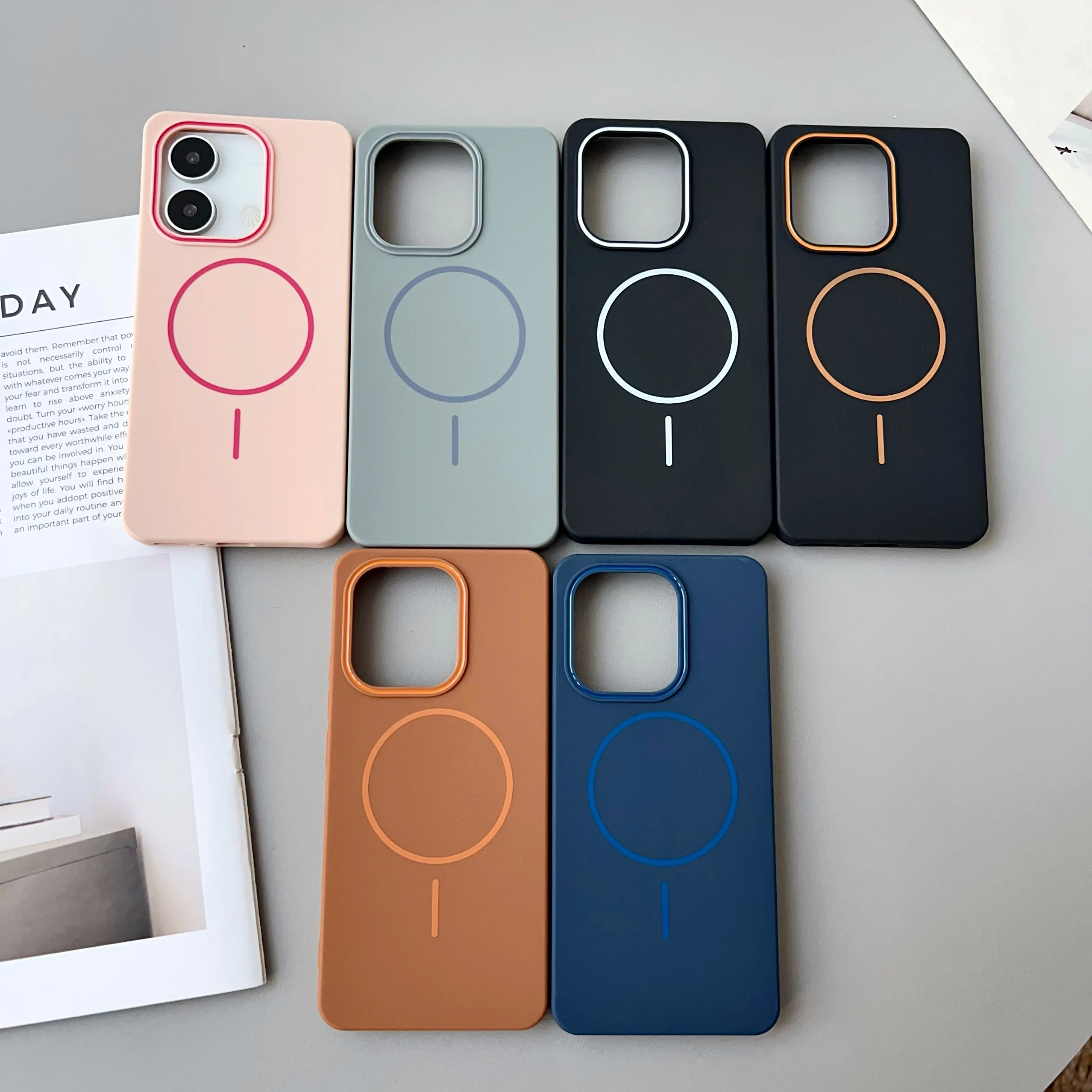Color: black, Compatibility by Model: Redmi A4 - NEW  For Redmi Note 14 13 Pro A4 A5 4G 5G skin sensitive original thin circle magnetic solid color phone protective case