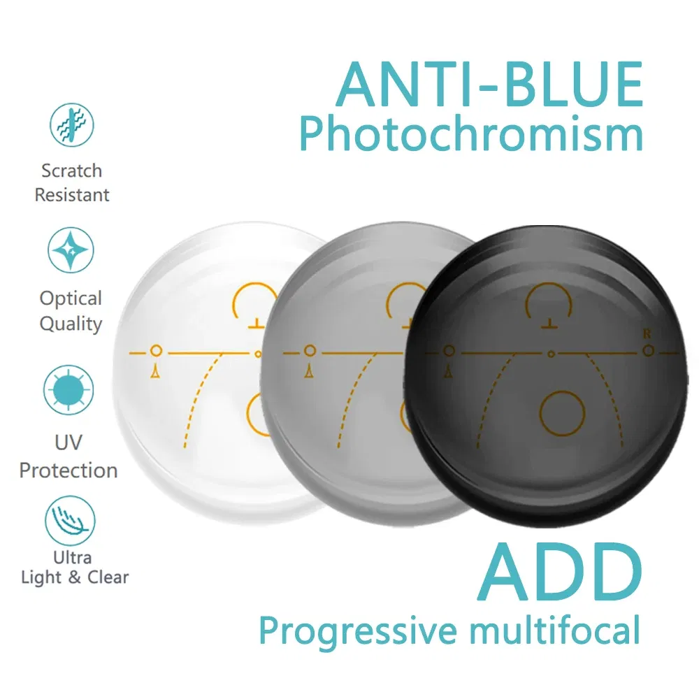 Lenses Color: Emerald Green, Lens Index: 1.67 - Custom a Pair Of Optical Lens Progressive Multi-focus & Anti-blue Light Myopia Presbyopia Scratch-resistant 1.56 1.61 1.67 Index