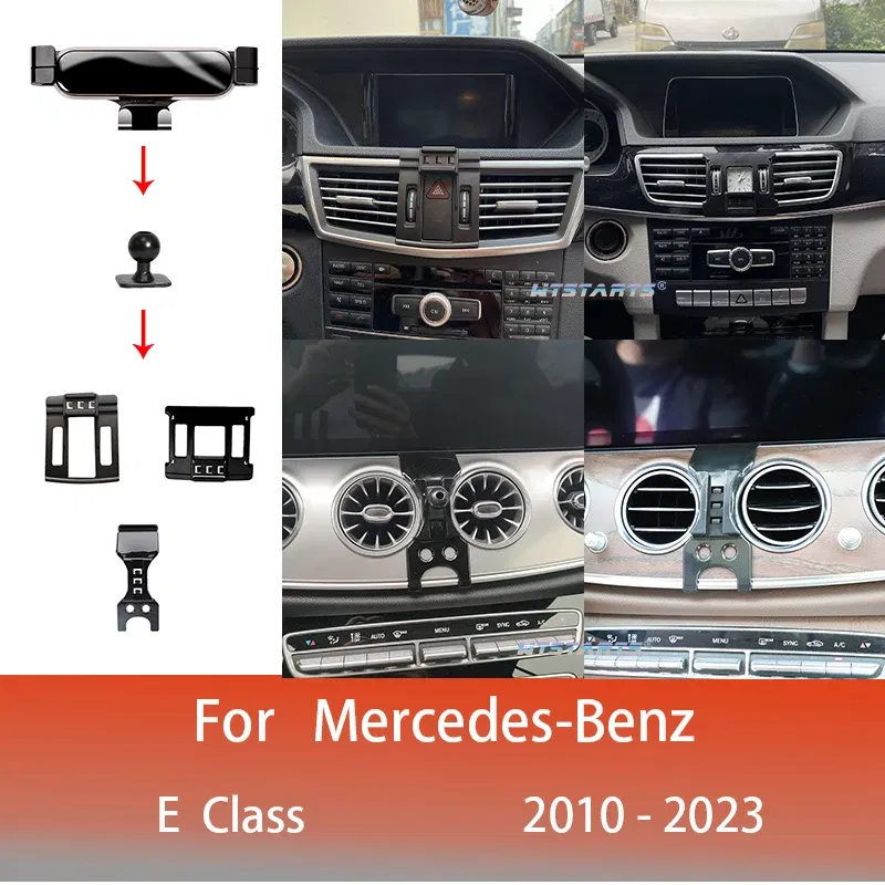 Color Name: PURPLE - Car Phone Holder Mobile Mount Stand For Mercedes Benz W212 W213 E Class 2010-2022 Adjustable GPS Special Navigation Bracket