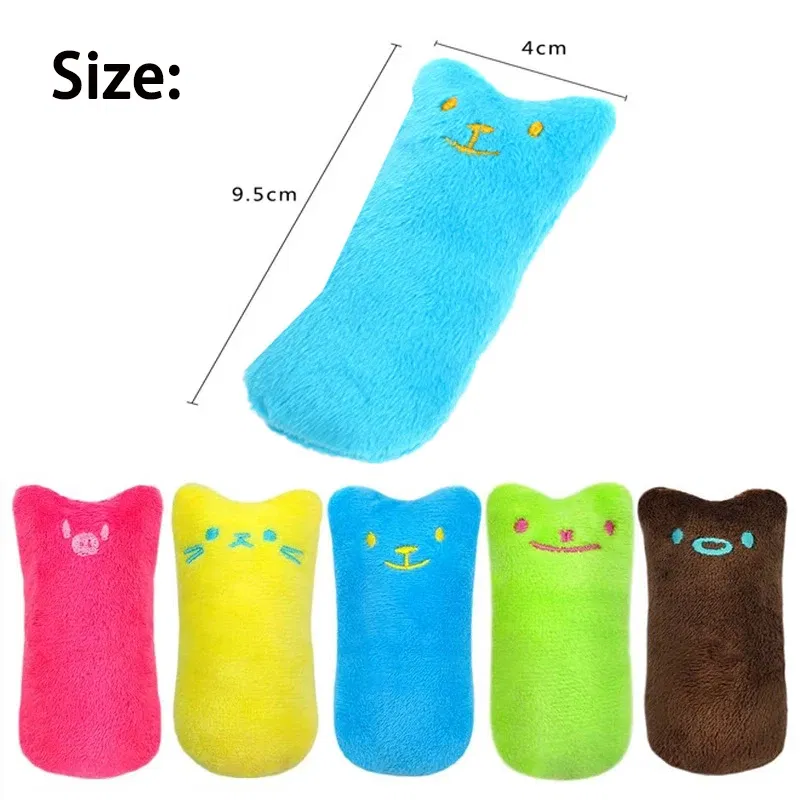 Color: GRAY, Ships From: CHINA - 2022 Catnip Toys Funny Interactive Plush Teeth Grinding Cat Toy Kitten Chewing Toy Claws Thumb Bite Cat Mint Pets Accessories