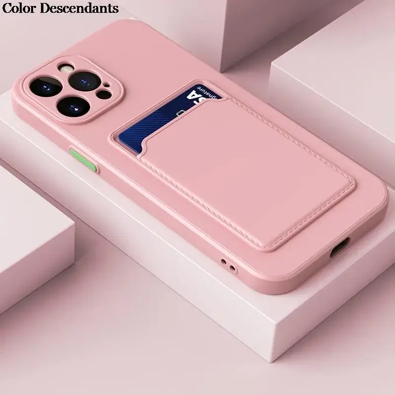Color: GRAY, Material: aluminum - Card Holder Wallet Case For Samsung Galaxy A32 A53 A33 A13 A52 5G Case on A72 A22 A12 A51 A71 Shockproof Liquid Silicone Cover