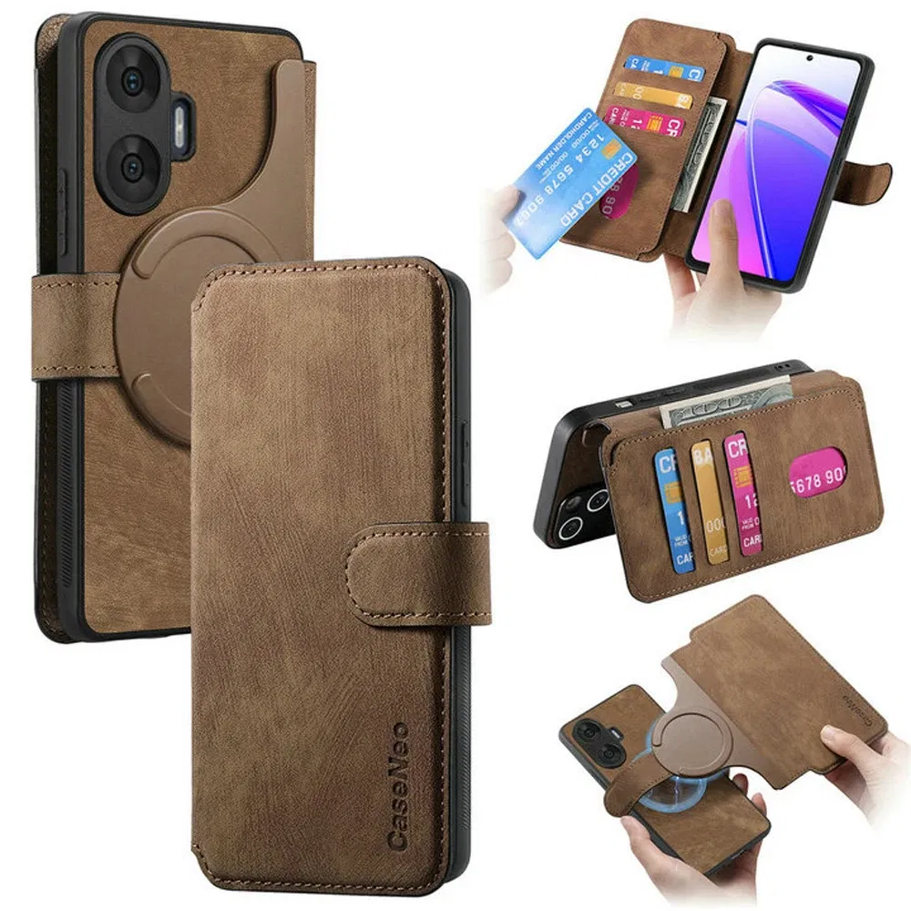 Color: Pink, Material: Silicon - Detachable 2IN1 Leather Card Funda for Xiaomi Poco F7 X7 M7 Pro 5G Luxury Case Magnetic Wallet Etui Poco X7 Pro F 7 Ultra Cover