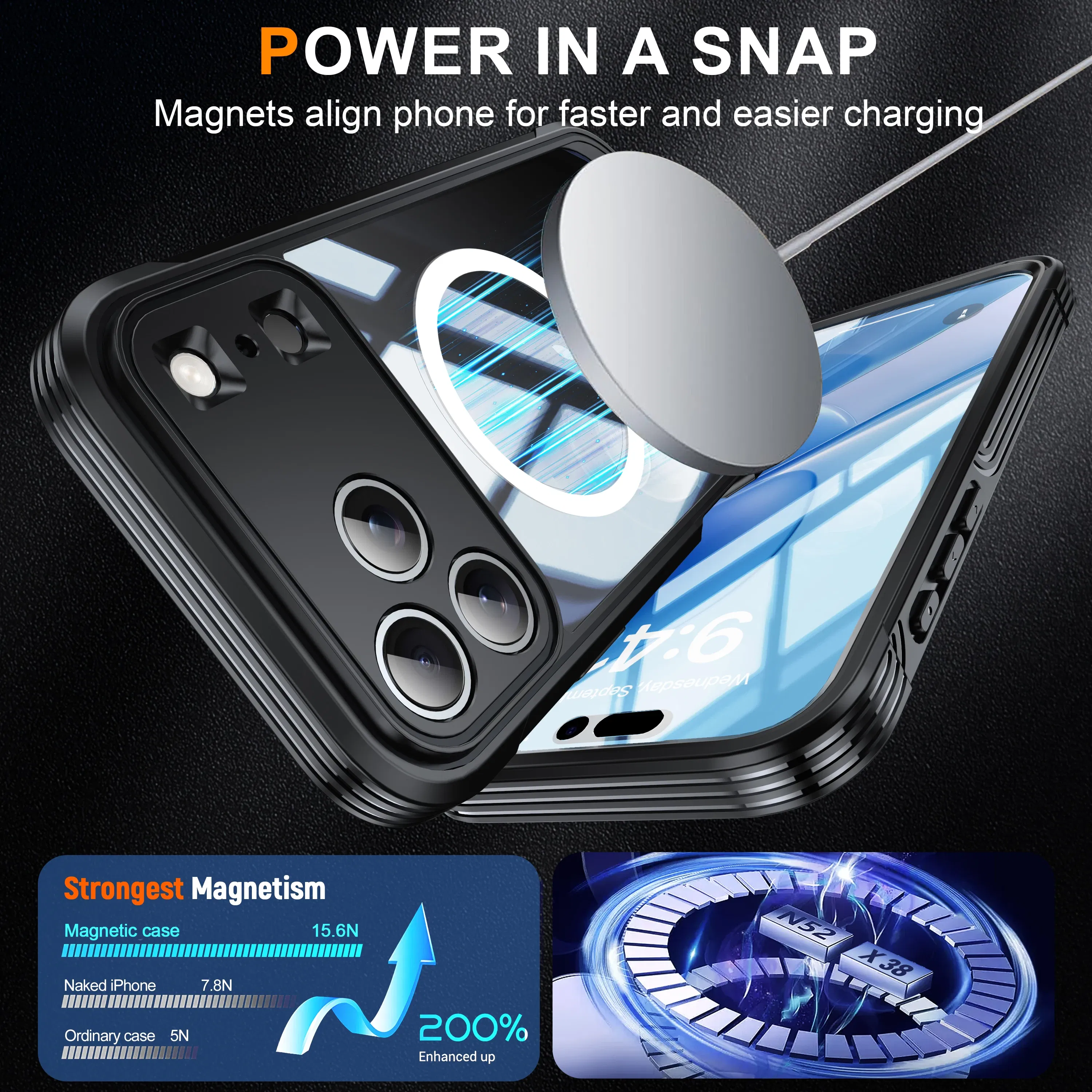 Color: Blue, Compatibility by Model: iPhone17 - Shellbox-For iPhone17promax/17Air phone case, drop-resistant, ultra-thin transparent magnetic, scratch-resistant and wear-resist