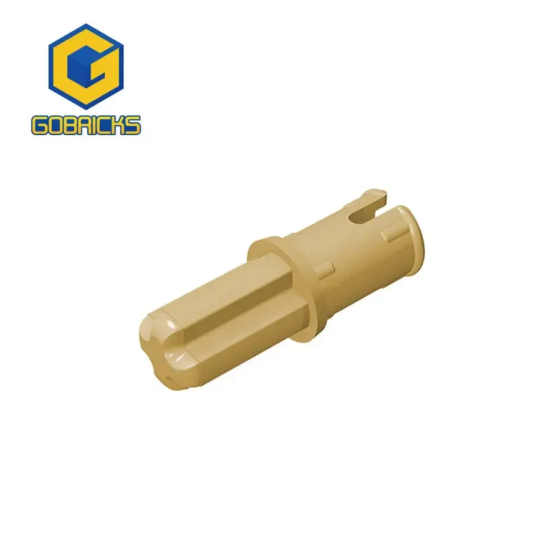 Color: Medium Azure - Gobricks 10PCS Bricks Technical Axle 1 with Pin with Friction Ridges Lengthwise Compatible With 43093 Pieces of Toys Parts