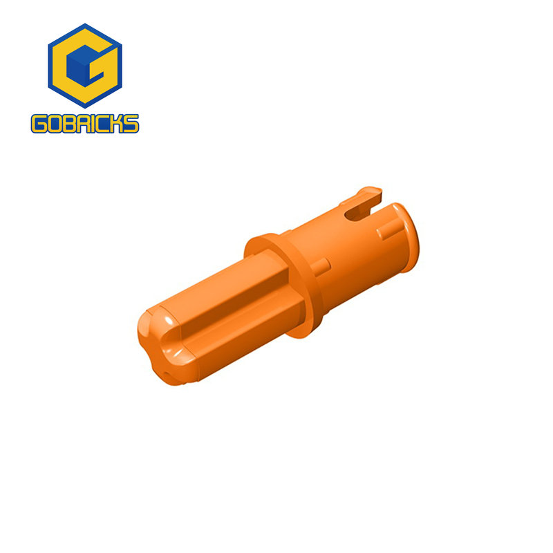 Color: Medium Azure - Gobricks 10PCS Bricks Technical Axle 1 with Pin with Friction Ridges Lengthwise Compatible With 43093 Pieces of Toys Parts